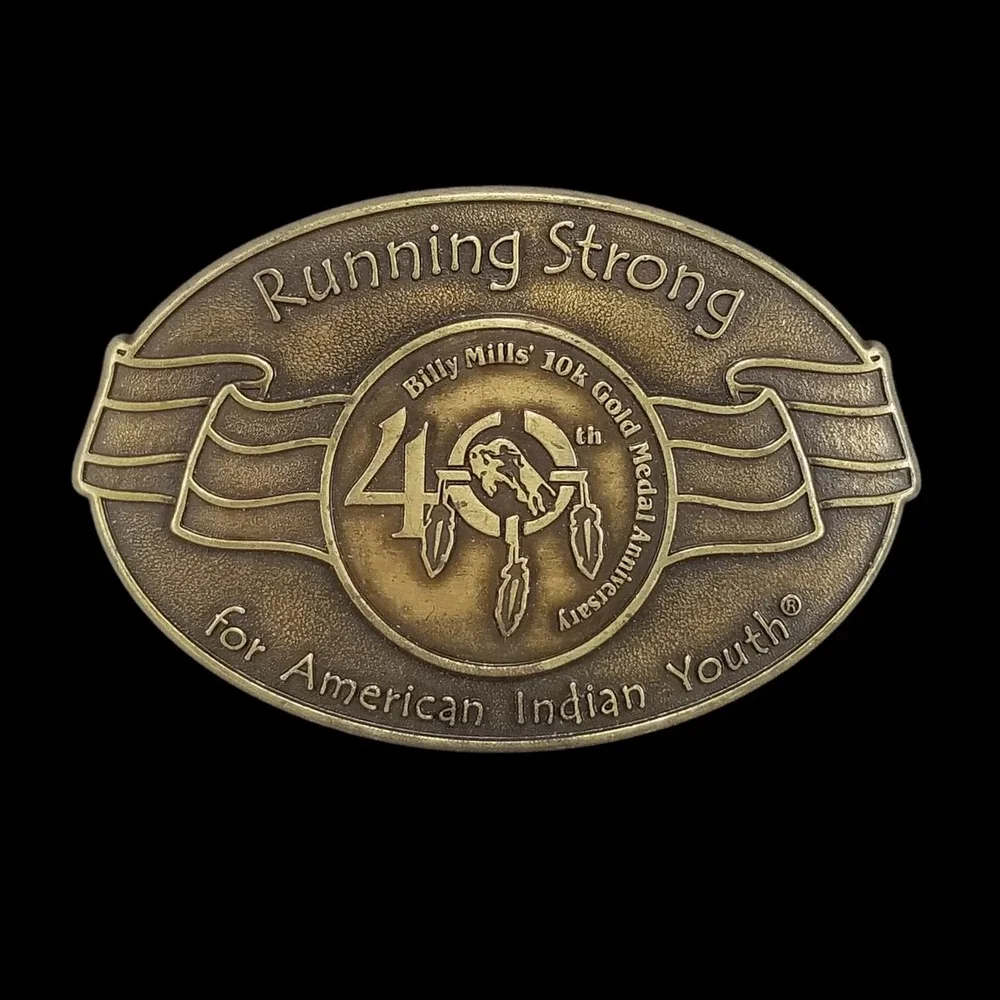 Billy Mills 40 Anniversary Running Strong for American‎ Indian Youth Belt Buckle